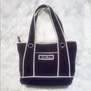 Vera Bradley ⚓️ Nautical Navy Blue White Piped Beach Costal Tote Handbag Purse